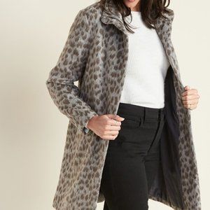 Old Navy Relaxed Soft-Brushed Leopard-Print Coat for Women
